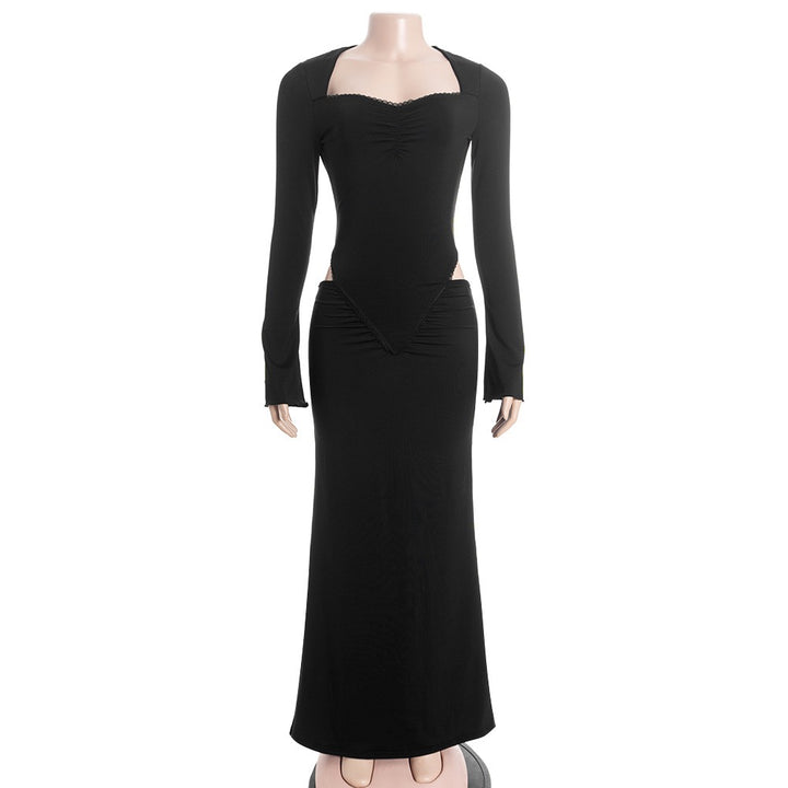 שמלת מקסי בעיצוב פתחים בעיטור תחרה - ליס