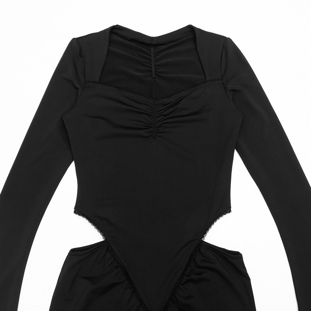 שמלת מקסי בעיצוב פתחים בעיטור תחרה - ליס