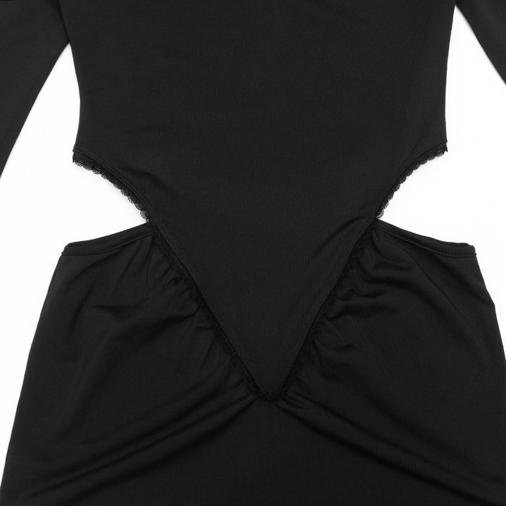 שמלת מקסי בעיצוב פתחים בעיטור תחרה - ליס