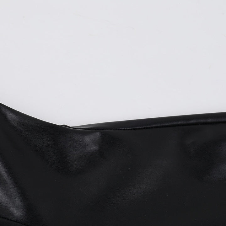 שמלת מיני דמוי עור בגזרת A - טום