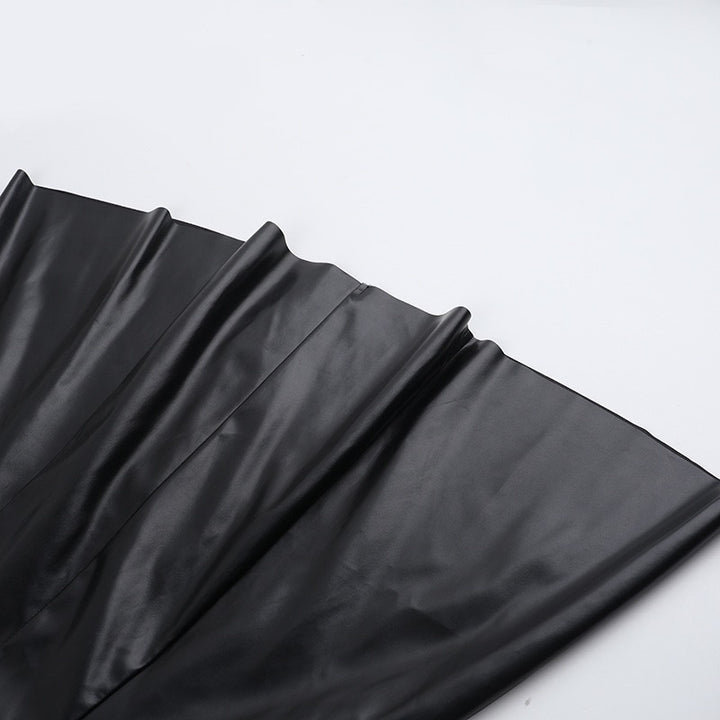 שמלת מיני דמוי עור בגזרת A - טום