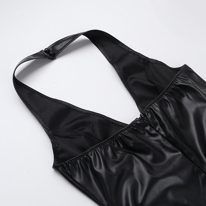 שמלת מיני דמוי עור בגזרת A - טום