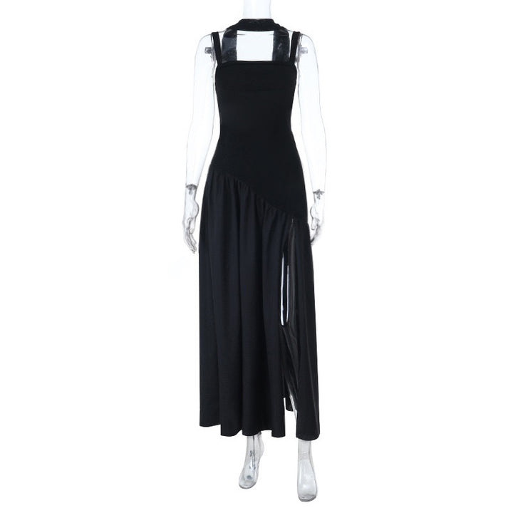 שמלת מקסי אלגנטית בעיצוב שסע בעיטור צעיף - פאר