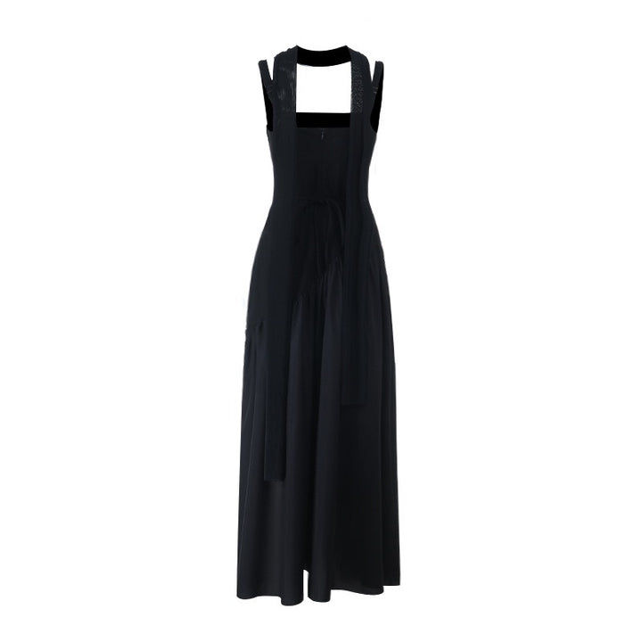 שמלת מקסי אלגנטית בעיצוב שסע בעיטור צעיף - פאר