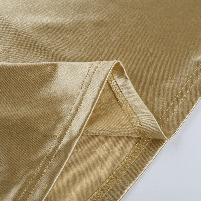 שמלת מקסי סאטן בעיצוב כתפיים חשופות - Hirus