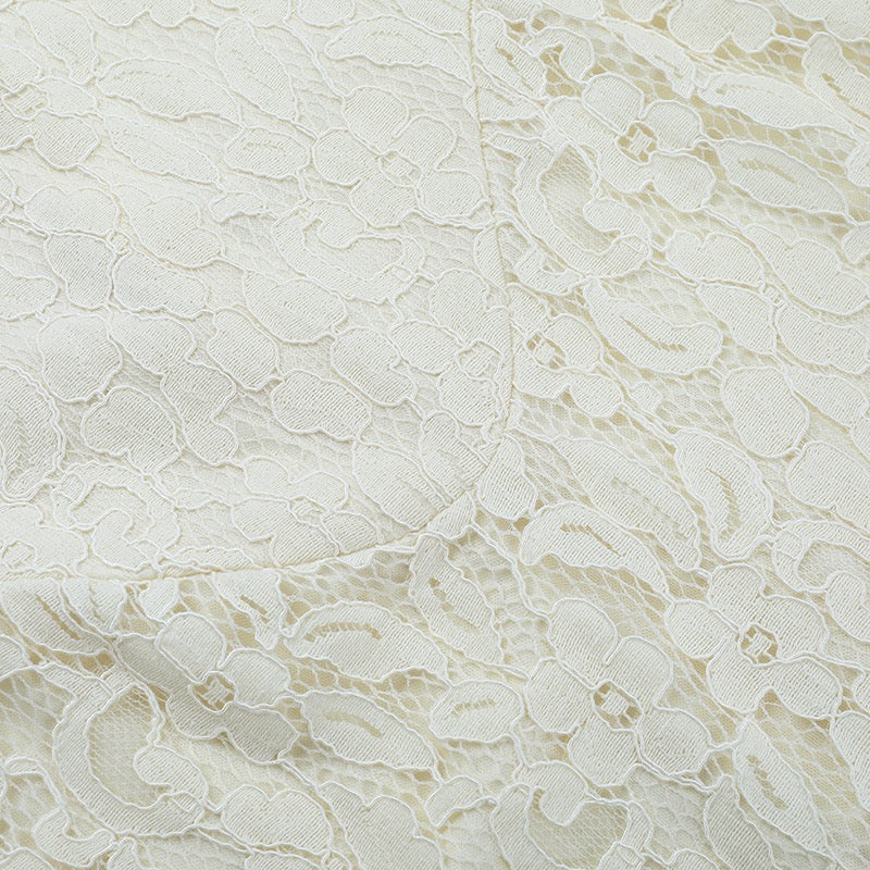 שמלת מקסי תחרה בעיצוב כתפיות פרחים - נורית