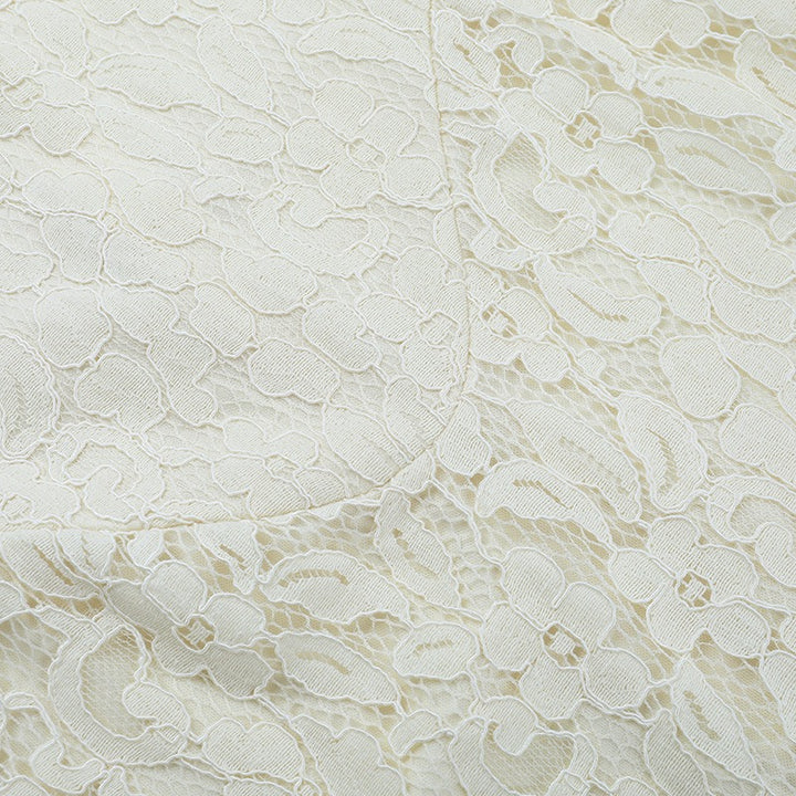 שמלת מקסי תחרה בעיצוב כתפיות פרחים - נורית