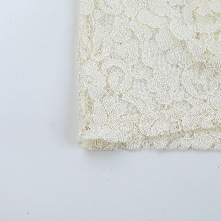 שמלת מקסי תחרה בעיצוב כתפיות פרחים - נורית