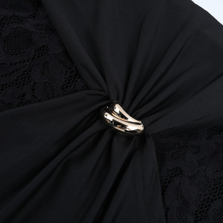 שמלת מיני תחרה בעיטור אבזמים - קורין