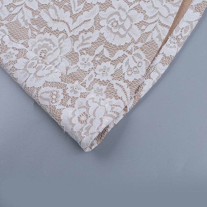 שמלת מקסי תחרה בעיצוב תחתית אטומה - מאריס