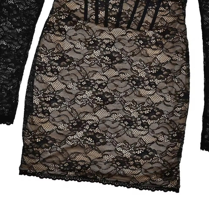 שמלת מיני תחרה בעיצוב מחוך - עלמא