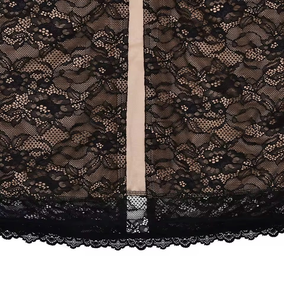 שמלת מקסי סטרפלס תחרה בעיצוב עליונית תואמת - לורנזה