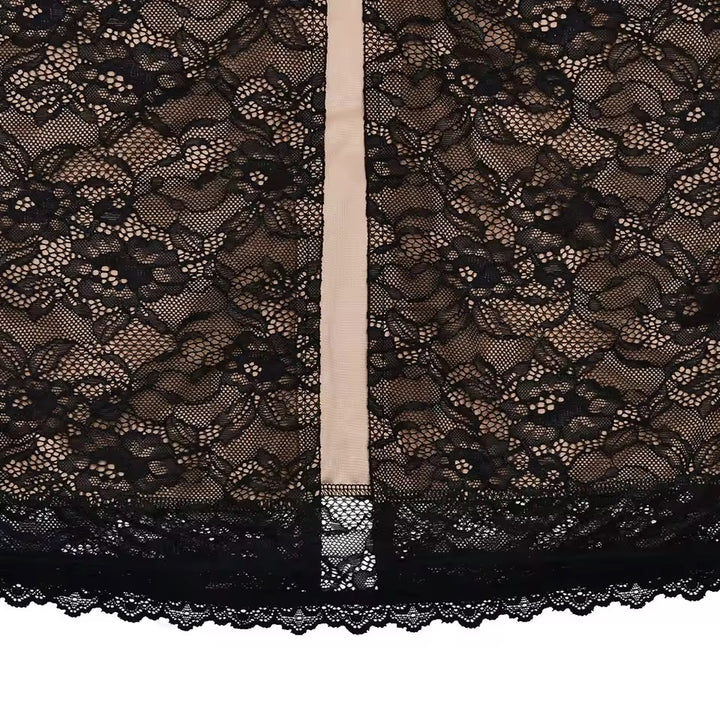 שמלת מקסי סטרפלס תחרה בעיצוב עליונית תואמת - לורנזה