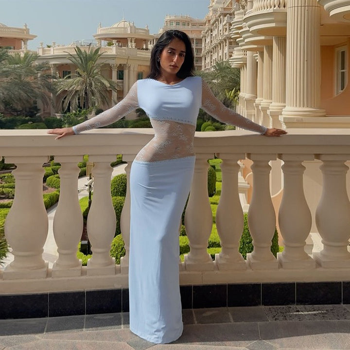 שמלת מקסי אלגנטית בעיצוב תחרה - ליאל