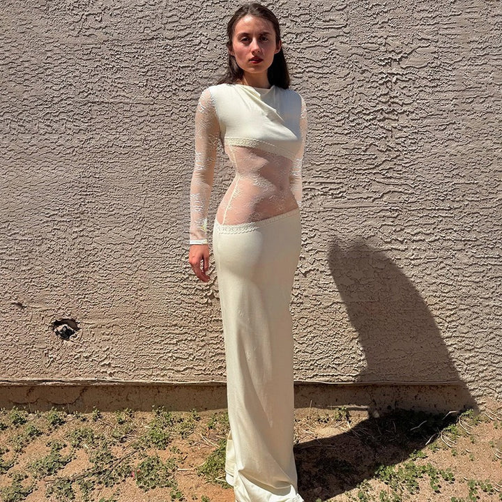 שמלת מקסי אלגנטית בעיצוב תחרה - ליאל