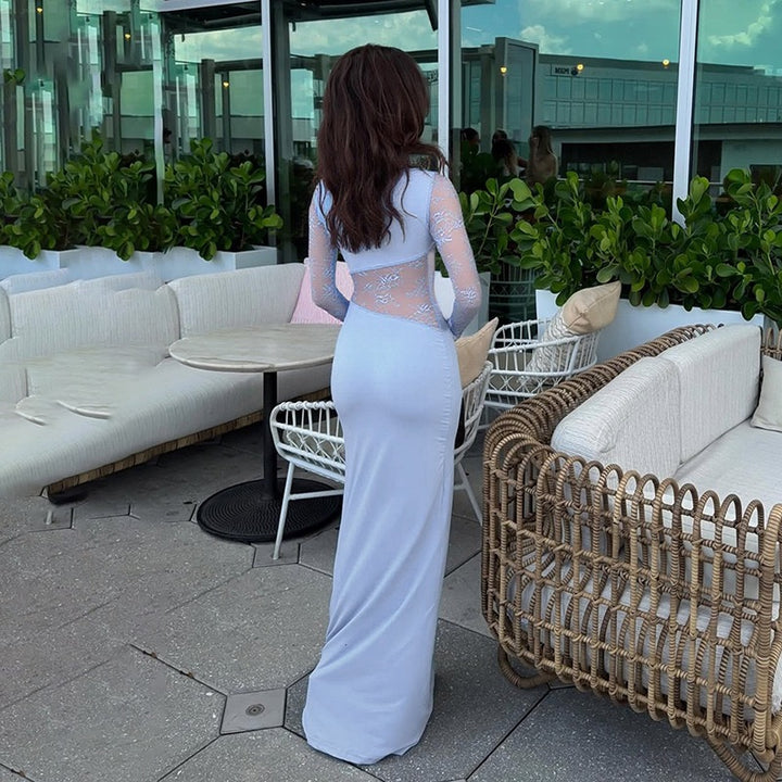 שמלת מקסי אלגנטית בעיצוב תחרה - ליאל