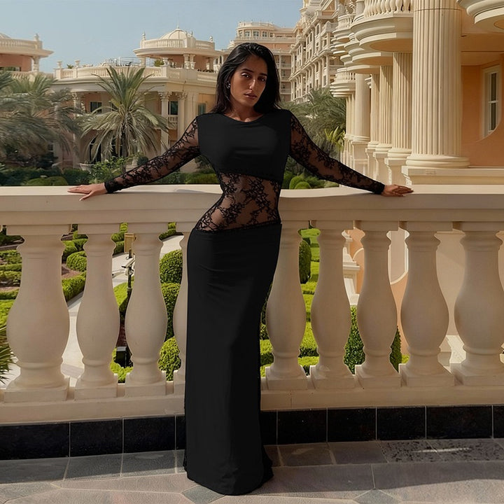 שמלת מקסי אלגנטית בעיצוב תחרה - ליאל