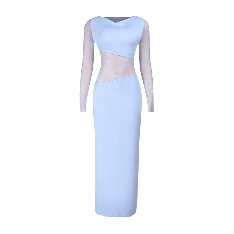 שמלת מקסי אלגנטית בעיצוב תחרה - ליאל