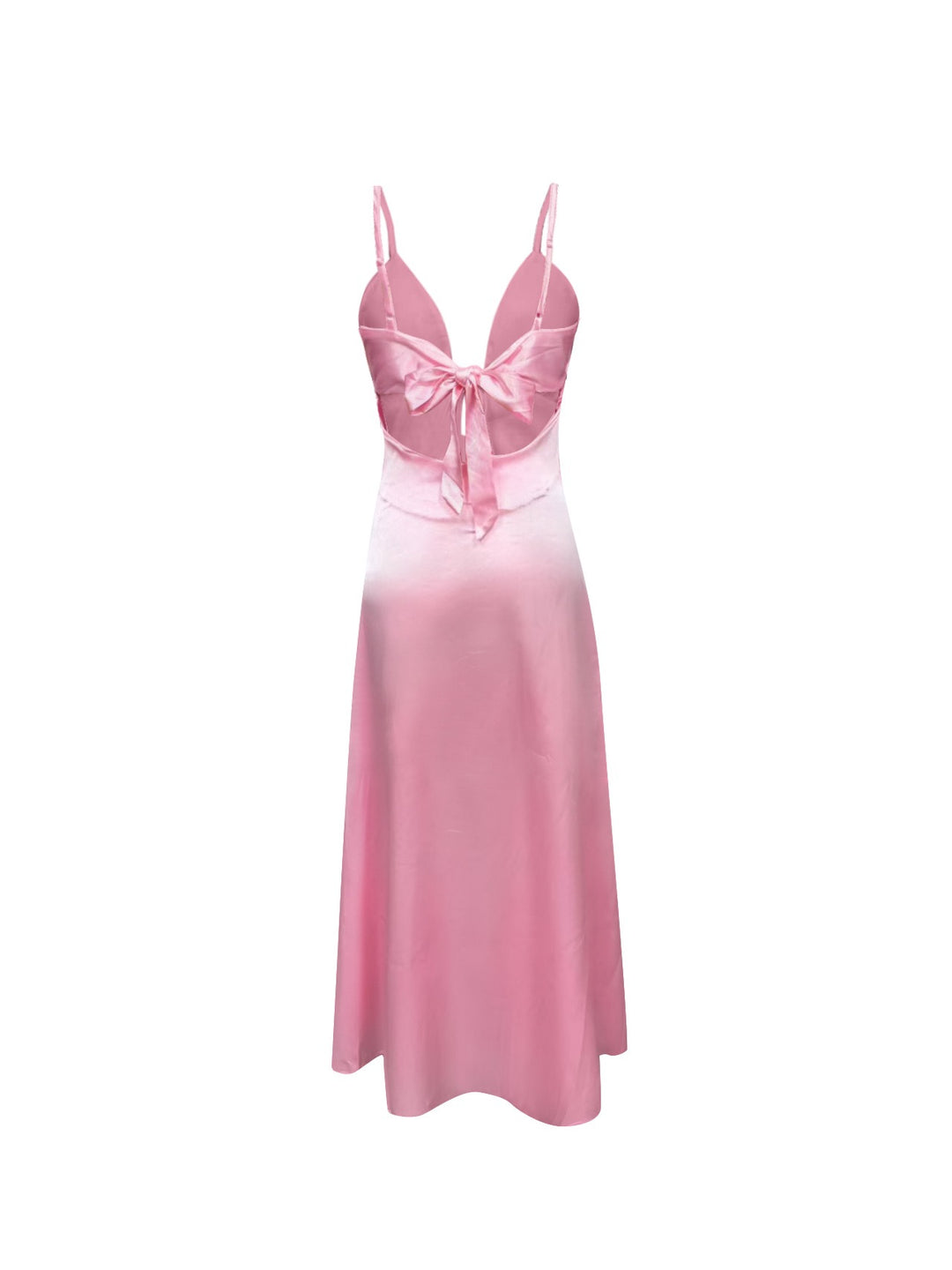 שמלת מקסי סאטן קשירה בחזה ובגב פתוח  - זוהר