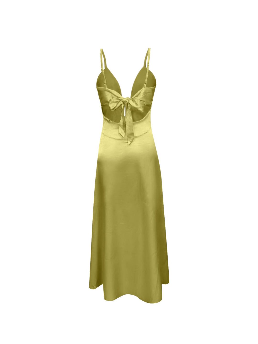 שמלת מקסי סאטן קשירה בחזה ובגב פתוח  - זוהר