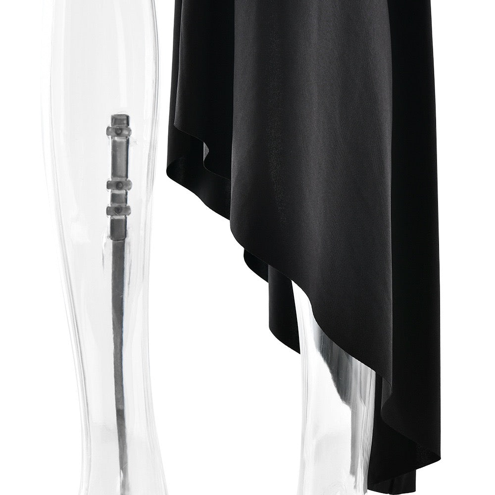 שמלת מיני כיווצים בעיצוב אסימטרי בעיטור שובל - ג'יי