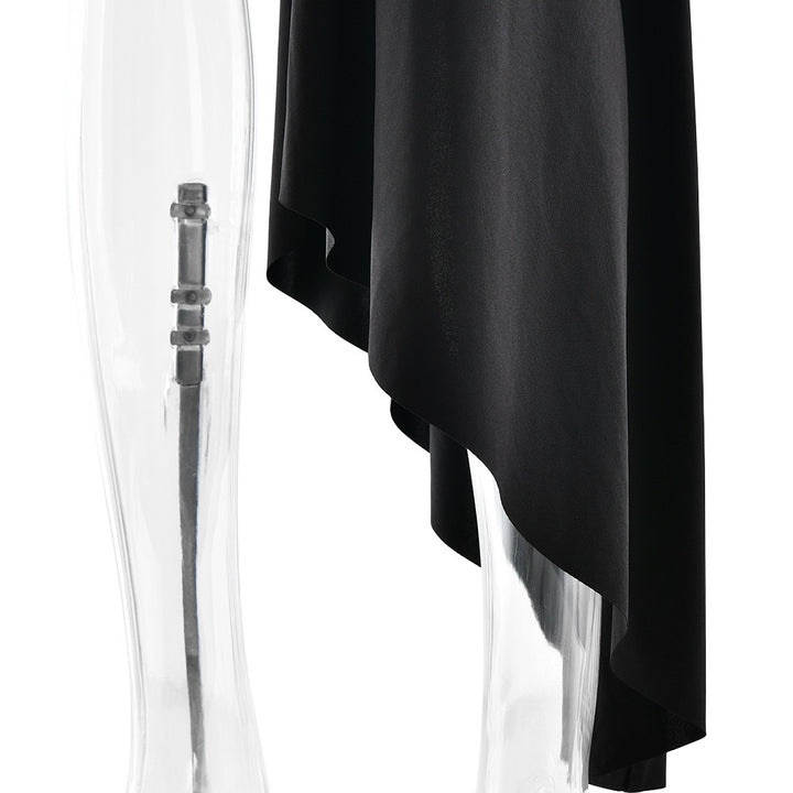 שמלת מיני כיווצים בעיצוב אסימטרי בעיטור שובל - ג'יי