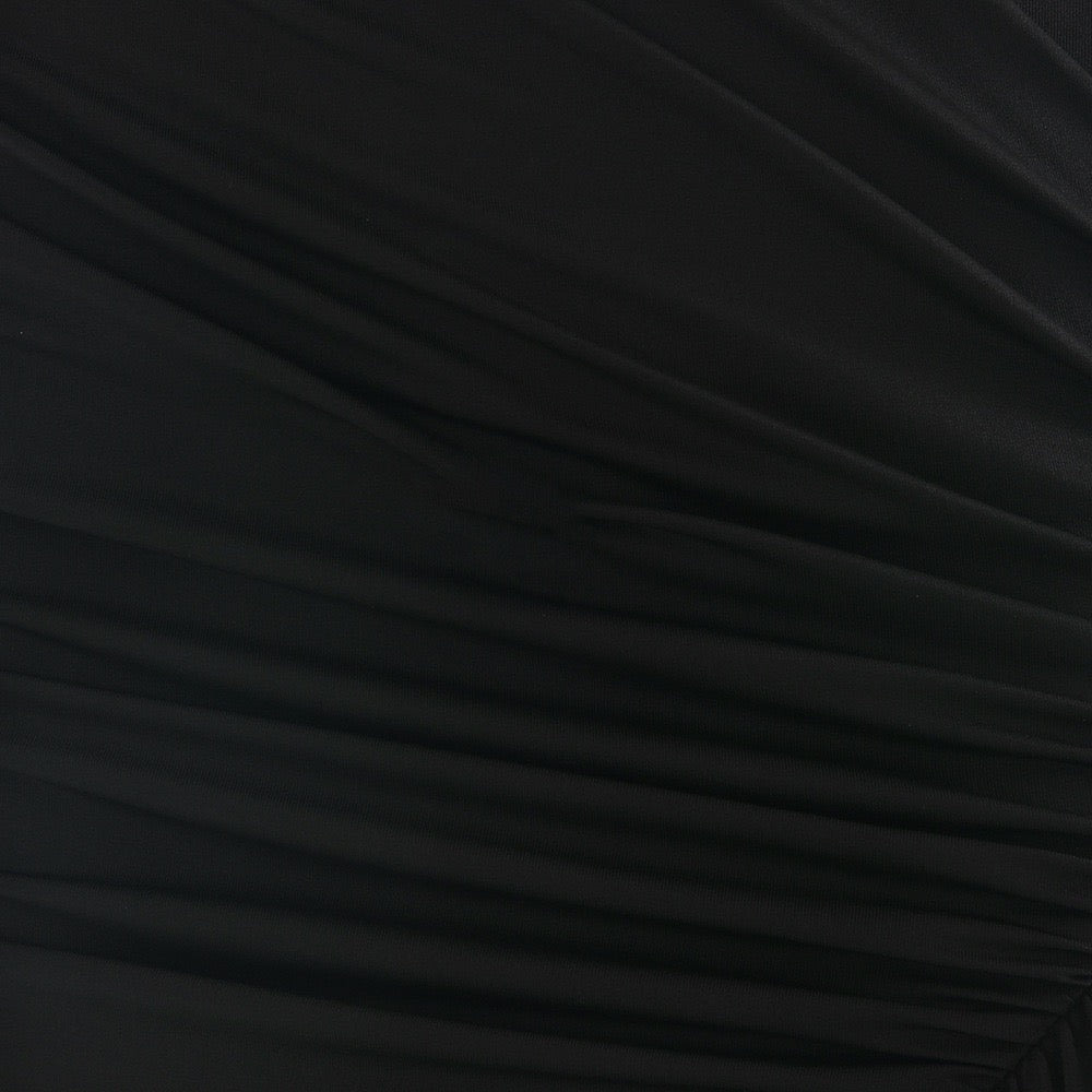 שמלת מיני כיווצים בעיצוב אסימטרי בעיטור שובל - ג'יי