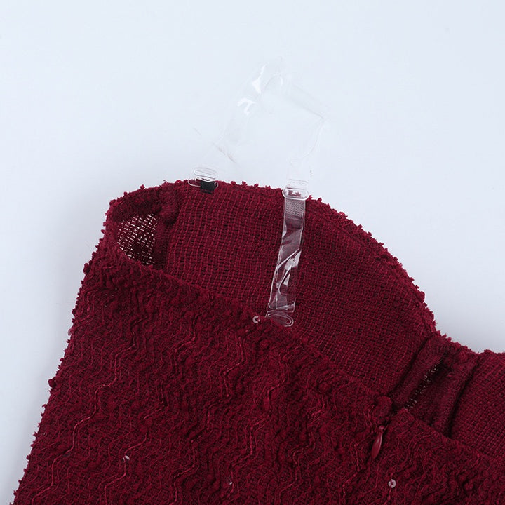 שמלת מקסי בעיצוב מחוך פייטים בעיטור קשירה וצעיף תואם - מייז