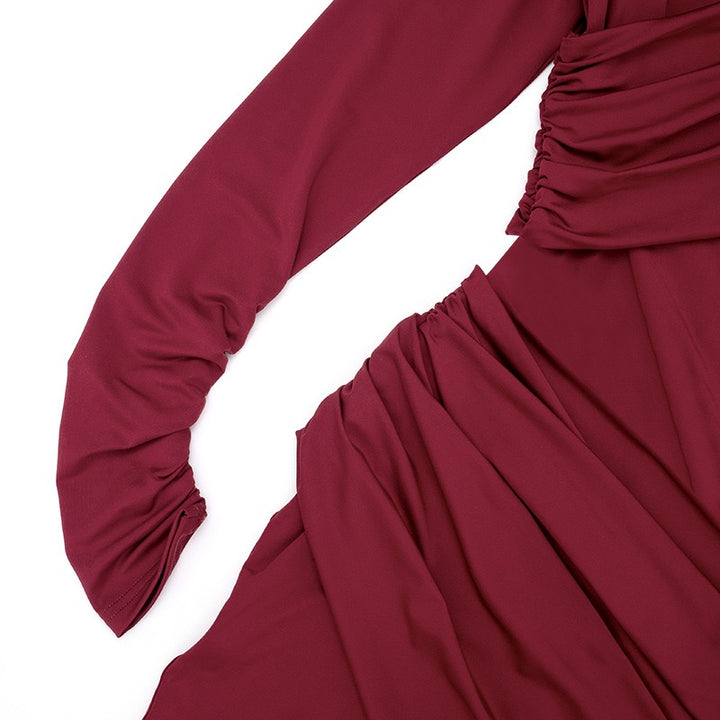 שמלת מקסי בעיצוב כיווצים וקיפולים כתף חשופה - ג׳ודית