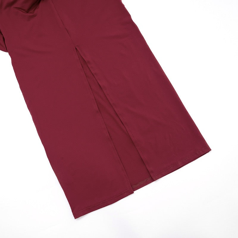 שמלת מקסי בעיצוב כיווצים וקיפולים כתף חשופה - ג׳ודית