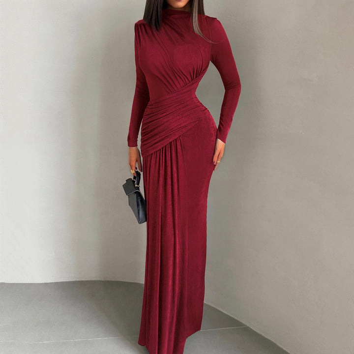 שמלת מקסי בעיצוב כיווצים וקיפולים - קסנדרה