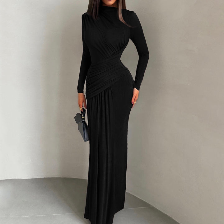 שמלת מקסי בעיצוב כיווצים וקיפולים - קסנדרה