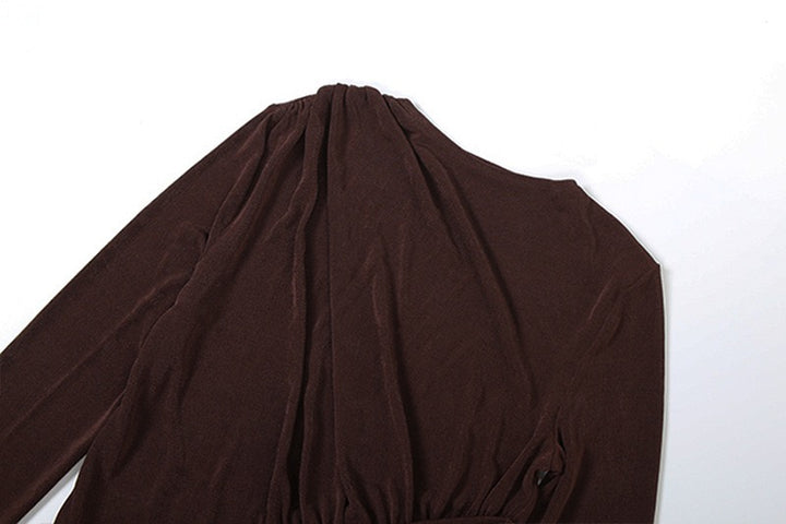 שמלת מקסי בעיצוב כיווצים וקיפולים - קסנדרה