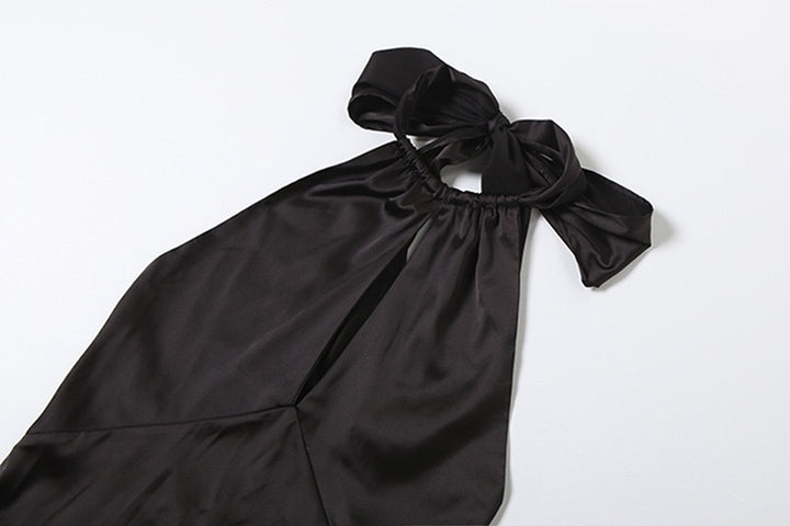 שמלת מקסי סאטן קולר גב פתוח בגזרת בת הים - ארנה