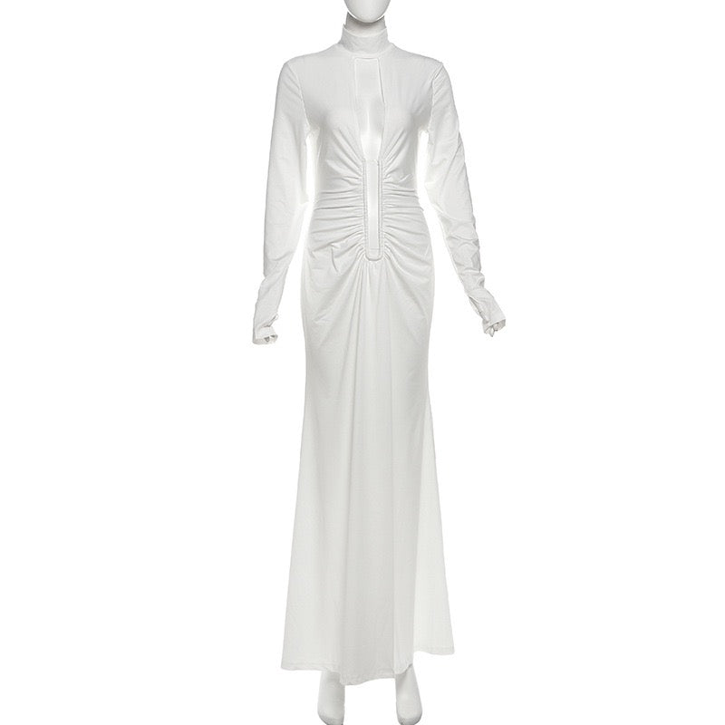 שמלת מקסי קולר בעיצוב פתח ושסע - Almor