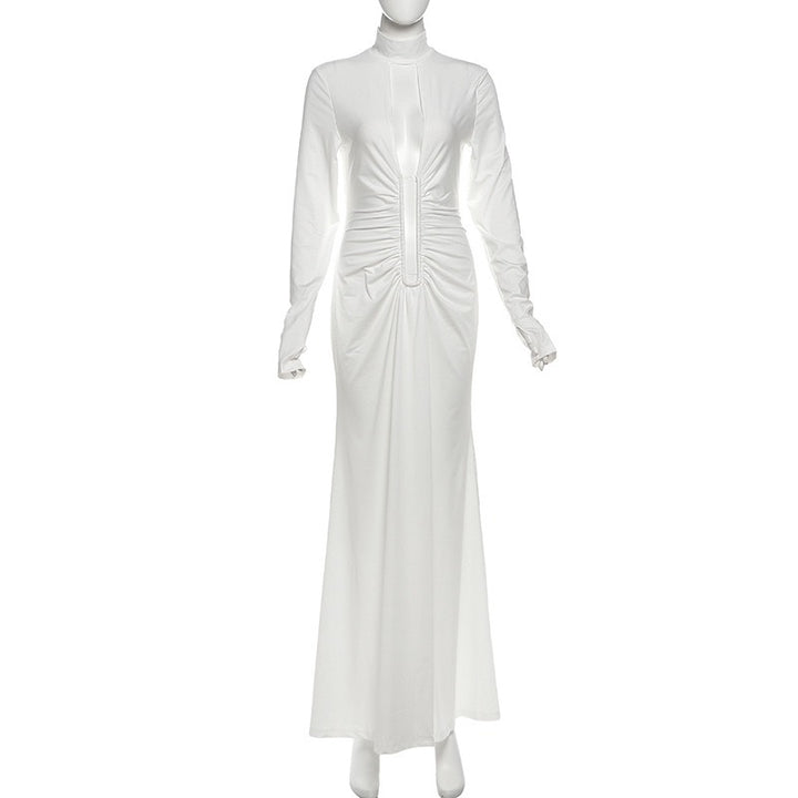 שמלת מקסי קולר בעיצוב פתח ושסע - Almor