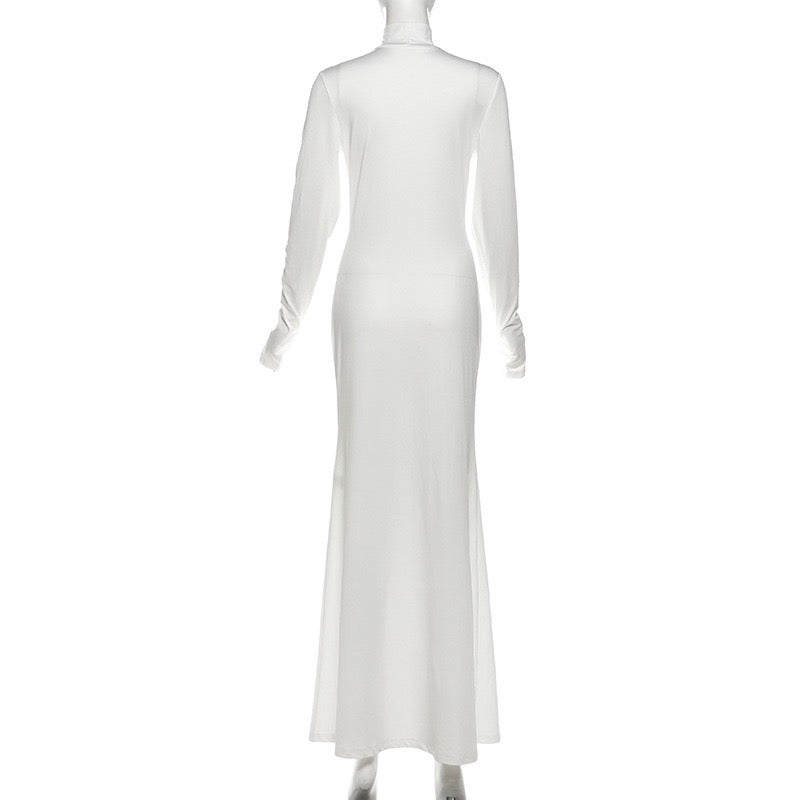 שמלת מקסי קולר בעיצוב פתח ושסע - Almor