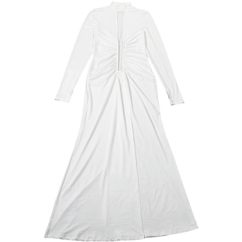 שמלת מקסי קולר בעיצוב פתח ושסע - Almor