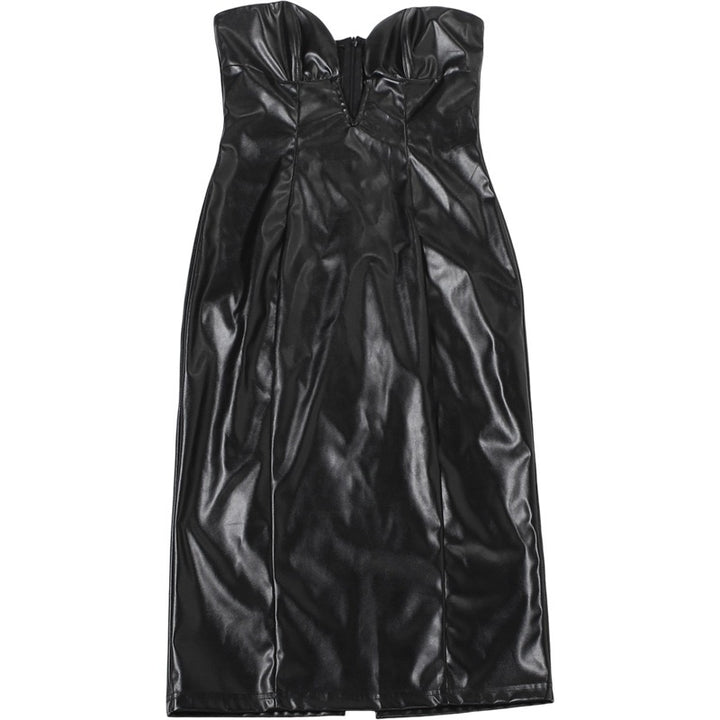 שמלת סטרפלס מידי דמוי עור - ERI