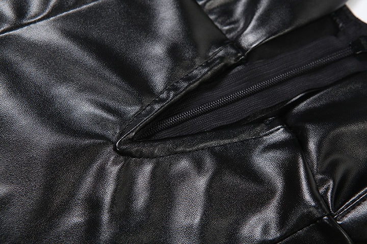 שמלת סטרפלס מידי דמוי עור - ERI