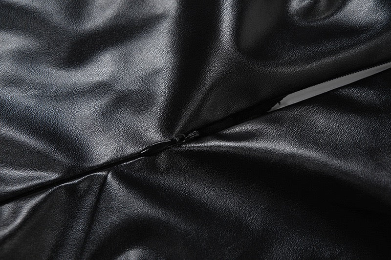 שמלת סטרפלס מידי דמוי עור - ERI