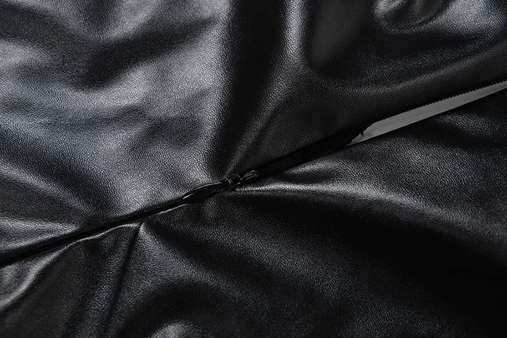 שמלת סטרפלס מידי דמוי עור - ERI