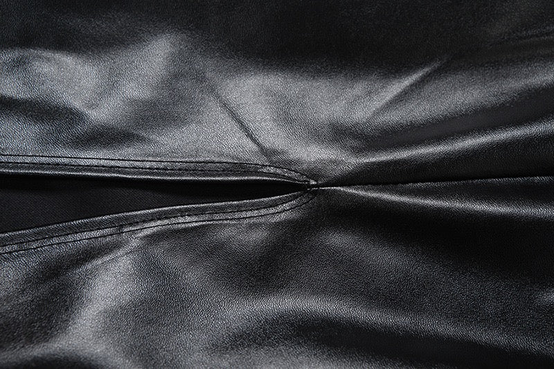 שמלת סטרפלס מידי דמוי עור - ERI