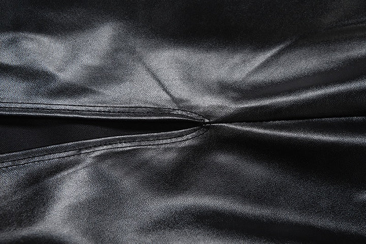 שמלת סטרפלס מידי דמוי עור - ERI