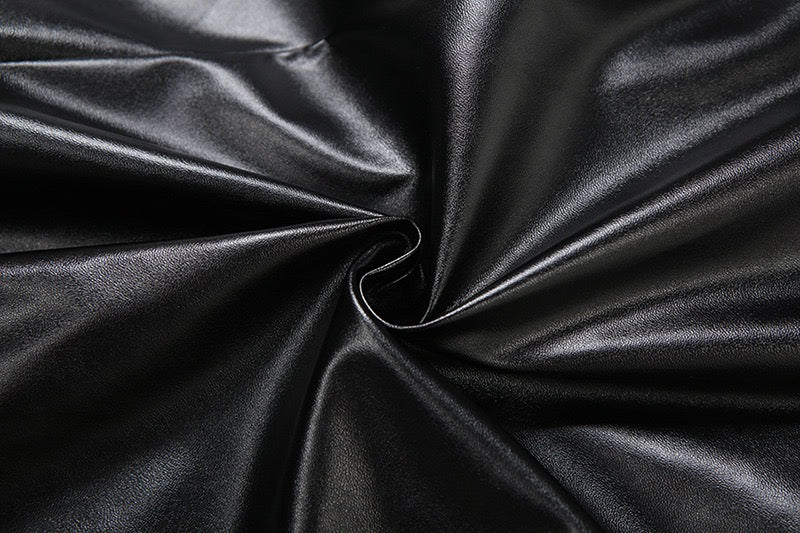 שמלת סטרפלס מידי דמוי עור - ERI