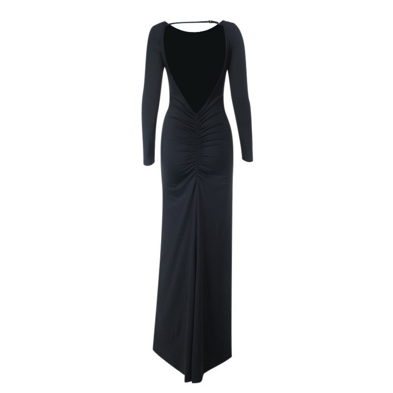 שמלת מקסי בעיצוב כיווצים - שי