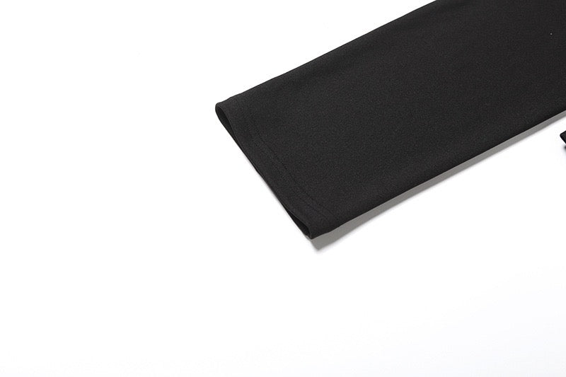 סט שני חלקים טופ וחצאית מיני בעיטור צעיף תואם - רוז