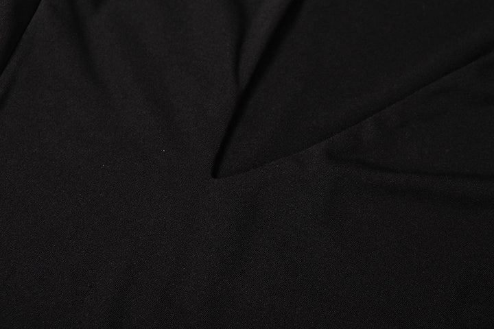 סט שני חלקים טופ וחצאית מיני בעיטור צעיף תואם - רוז