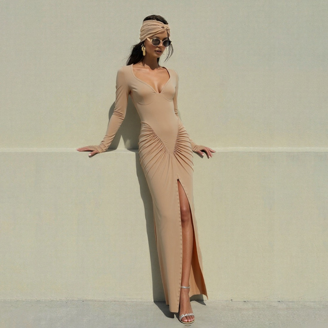 שמלת מקסי בעיצוב כיווצים - דין