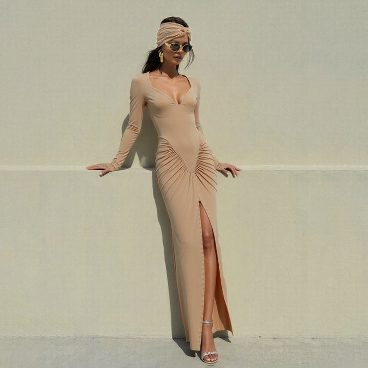 שמלת מקסי בעיצוב כיווצים - דין